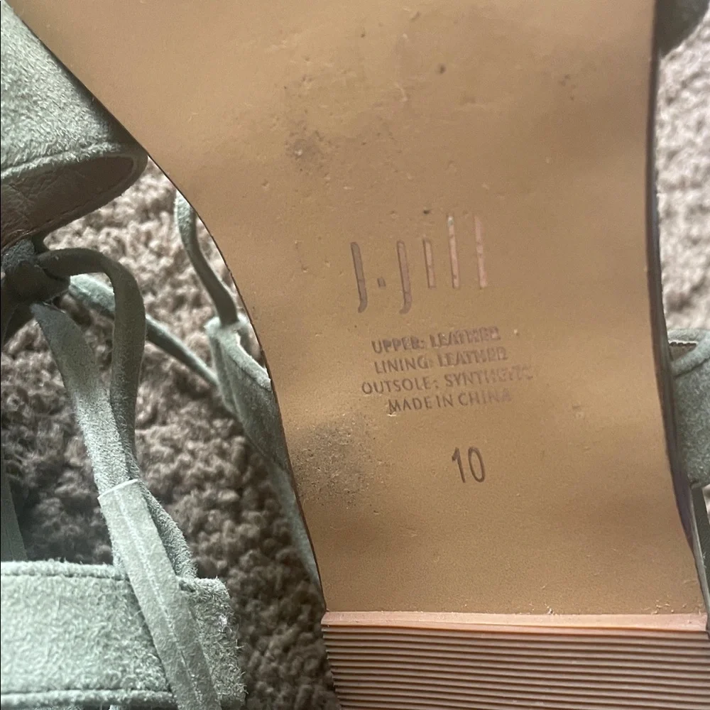 J. Jill Mint Green Lace-Up Suede Sandals